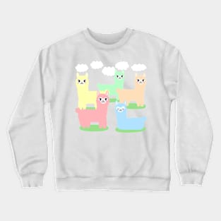 Alpaca cute Paste colors Crewneck Sweatshirt